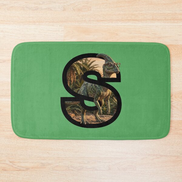 Item preview, Letter S Parasaurolophus Dinosaur with Glasses Monogram designed and sold by mackyartsstudio.
