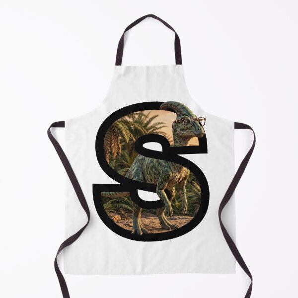Item preview, Letter S Parasaurolophus Dinosaur with Glasses Monogram designed and sold by mackyartsstudio.