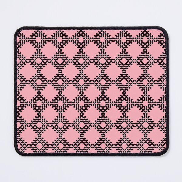 Item preview, Minimalist black geometric floral mesh seamless pattern on pink background. designed and sold by AdesignbyG.