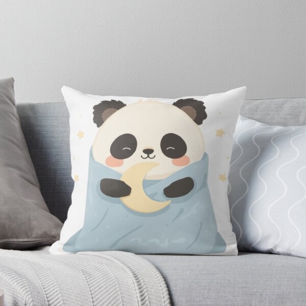 Item preview, Cute Sleepy Panda Kawaii Sticker | Cozy Panda with Moon Pillow designed and sold by Stylestickers55.