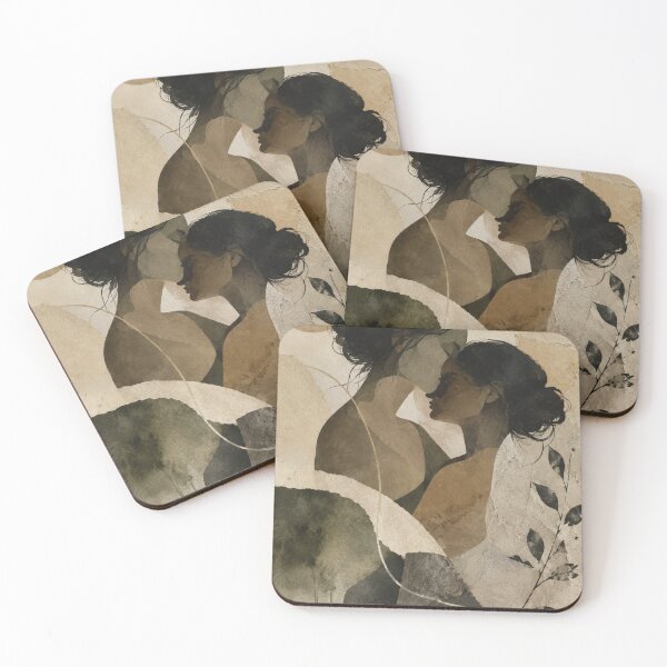 Item preview, Wabi Sabi Intimacy Between Two Women with Earth Tones and Quiet Emotional Connection designed and sold by Aryabek.