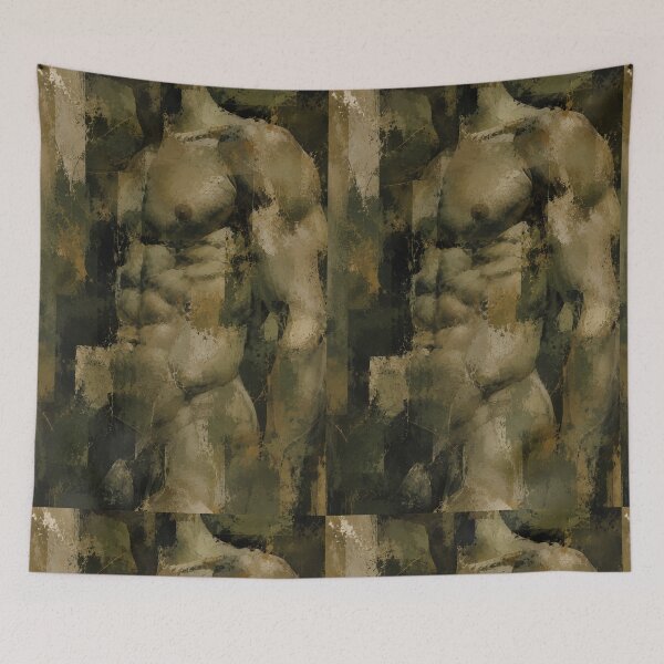 Item preview, Wabi Sabi Male Torso with Kintsugi Spirit and Timeless Classical Presence designed and sold by Aryabek.