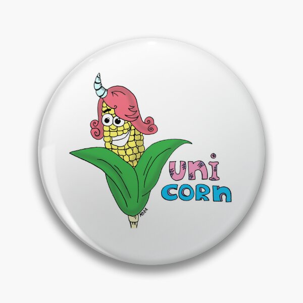 Item preview, Funny UniCORN Pun Cartoon | Cute Corn Unicorn Food Joke Sticker designed and sold by MyxaART.