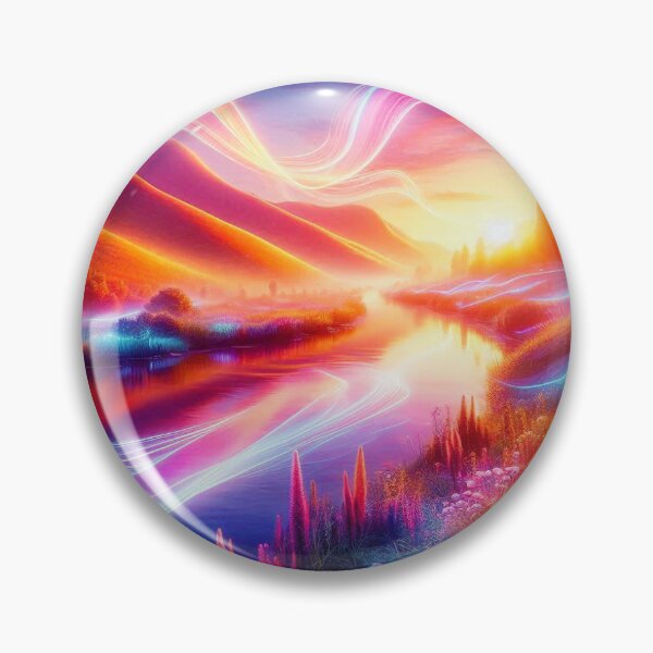 Item preview, Turner Inspired Neon Glow Sunset River Dreamscape designed and sold by FotoworldEdel.