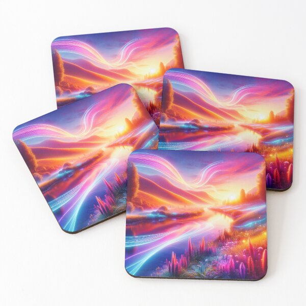 Item preview, Turner Inspired Neon Glow Sunset River Dreamscape designed and sold by FotoworldEdel.