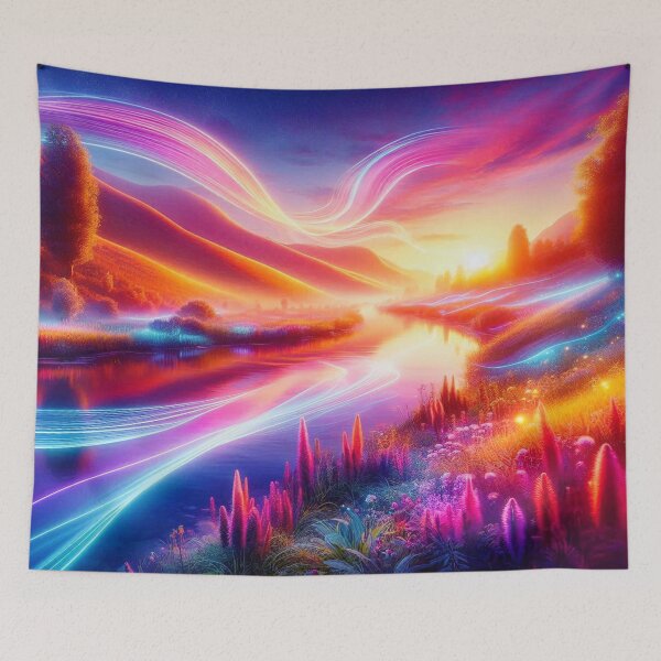 Item preview, Turner Inspired Neon Glow Sunset River Dreamscape designed and sold by FotoworldEdel.