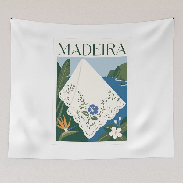 Item preview, Madeira Portugal Lace Embroidery Tropical Poster designed and sold by Beyond Destinations.