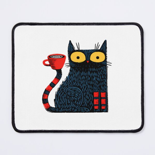 Item preview, Cat with Coffee – Funny Coffee Lover Kitty Illustration designed and sold by GGAUL.