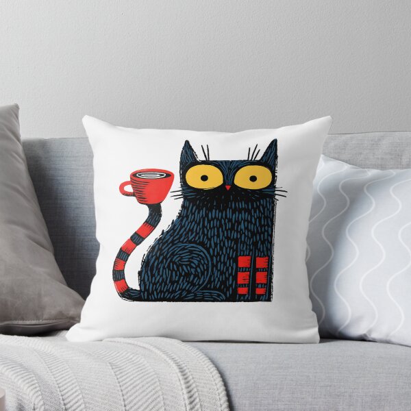 Item preview,  Cat with Coffee – Funny Coffee Lover Kitty Illustration designed and sold by GGAUL.