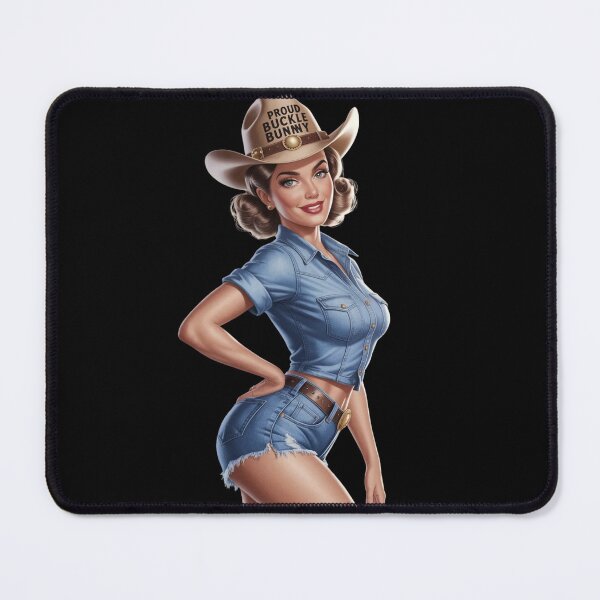 Item preview, Proud Buckle Bunny Retro Pin-Up Cowgirl | Western Rodeo Girl designed and sold by Redjakkal.