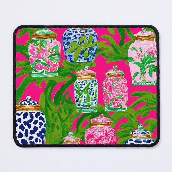 Item preview, Chinoiserie Jars & Banana Leaves on Hot Pink designed and sold by felixparson.