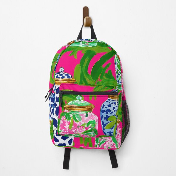 Item preview, Chinoiserie Jars & Banana Leaves on Hot Pink designed and sold by felixparson.