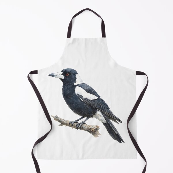 Item preview, Perched Australian Magpie — Watercolour Bird Art designed and sold by Jaruart.