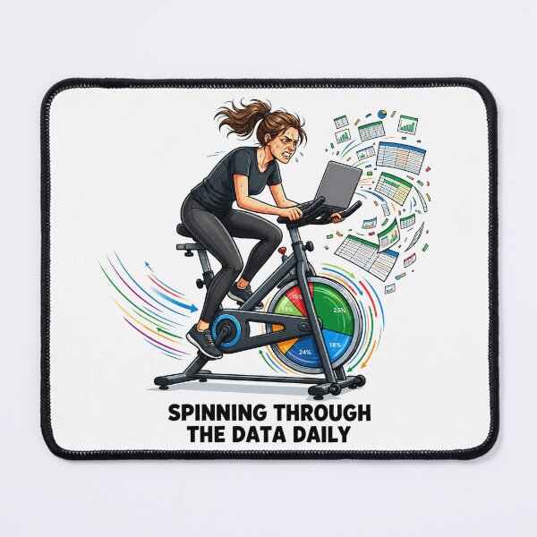 Item preview, Spinning Through The Data Daily | Funny Excel Accountant Cycling Gym. designed and sold by spreadsheetcafe.