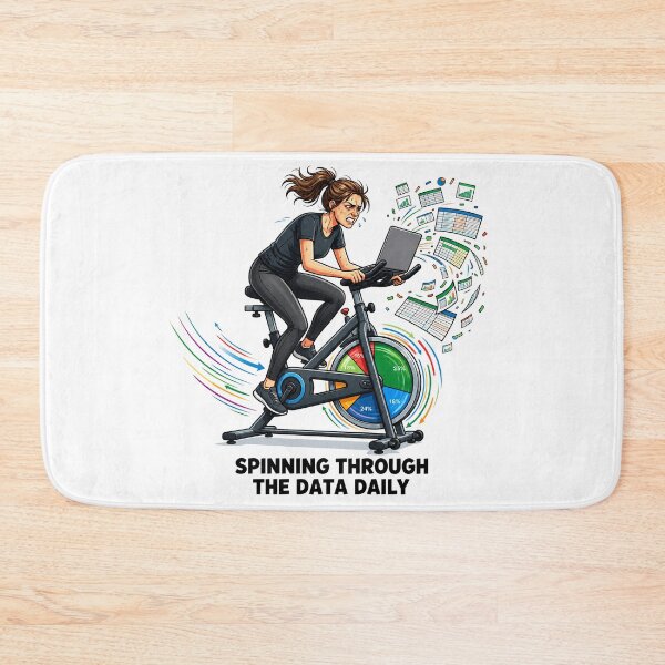 Item preview, Spinning Through The Data Daily | Funny Excel Accountant Cycling Gym. designed and sold by spreadsheetcafe.