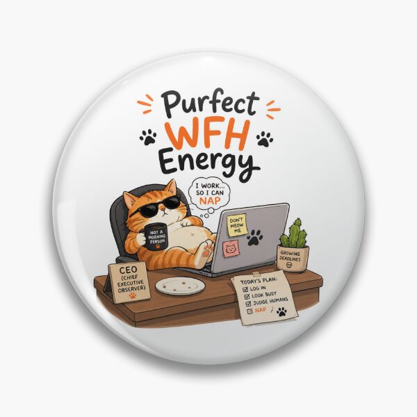 Item preview, Purfect WFH Energy Funny Cat Working From Home Coffee Paws Focus Repeat designed and sold by SHREE ART STUDIO.