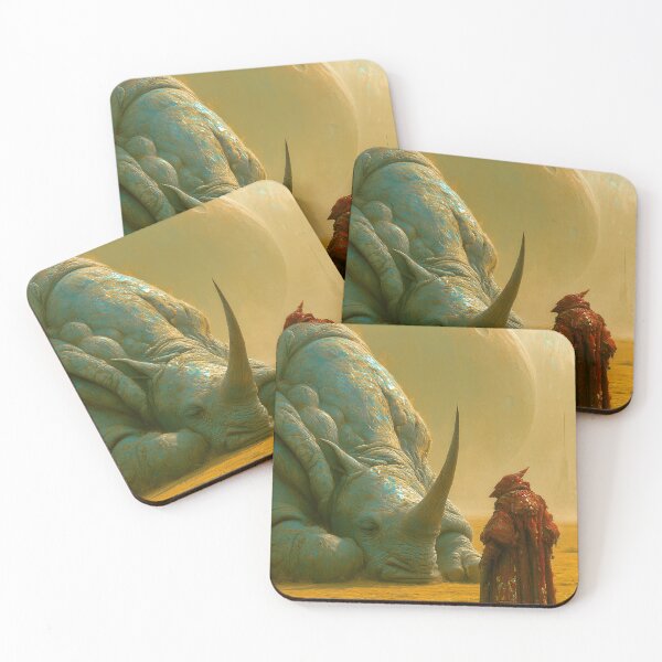 Item preview, The Last Pilgrim – Surreal Fantasy Rhinoceros Art Print designed and sold by BERKKIZILAY.