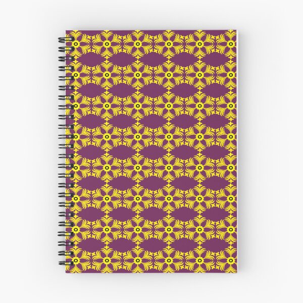 Item preview, Vintage yellow luxury damask floral seamless pattern on dark purple background. designed and sold by AdesignbyG.