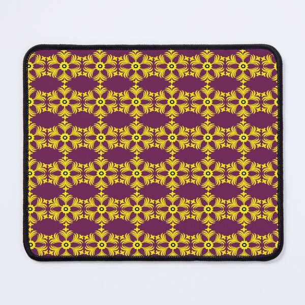 Item preview, Vintage yellow luxury damask floral seamless pattern on dark purple background. designed and sold by AdesignbyG.