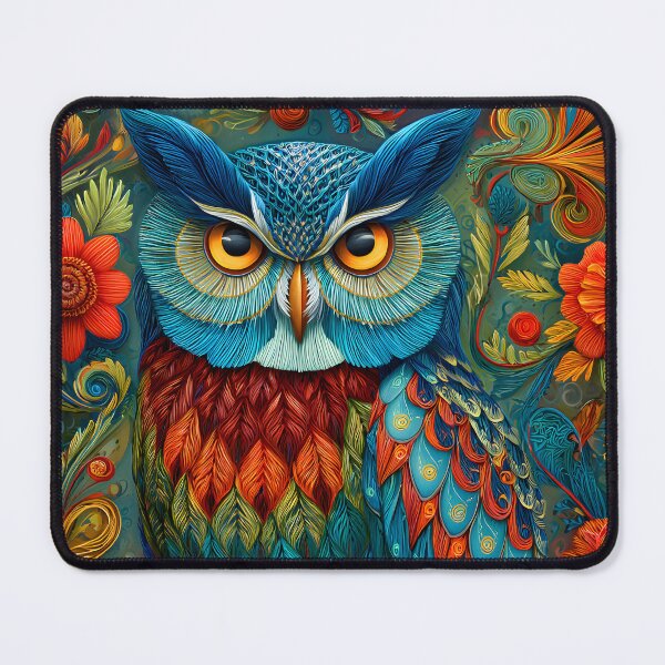 Item preview, Vibrant Owl with Floral Accents in Art Style designed and sold by Artessie.