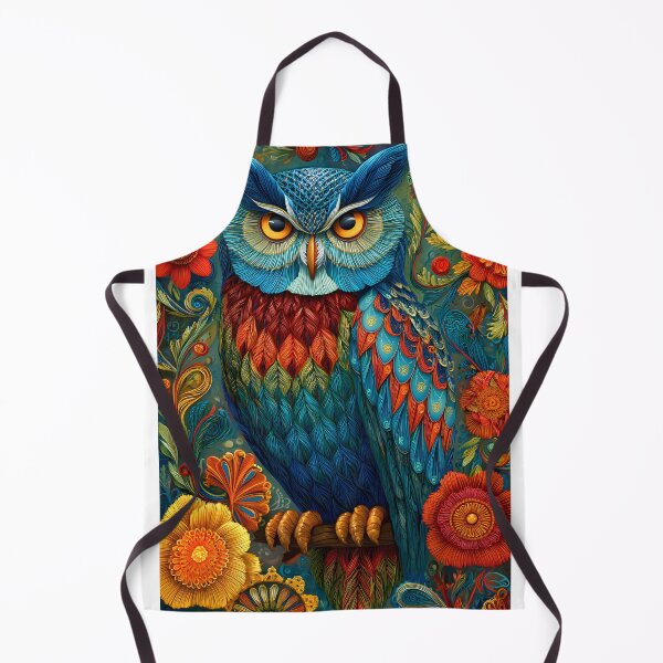 Item preview, Vibrant Owl with Floral Accents in Art Style designed and sold by Artessie.
