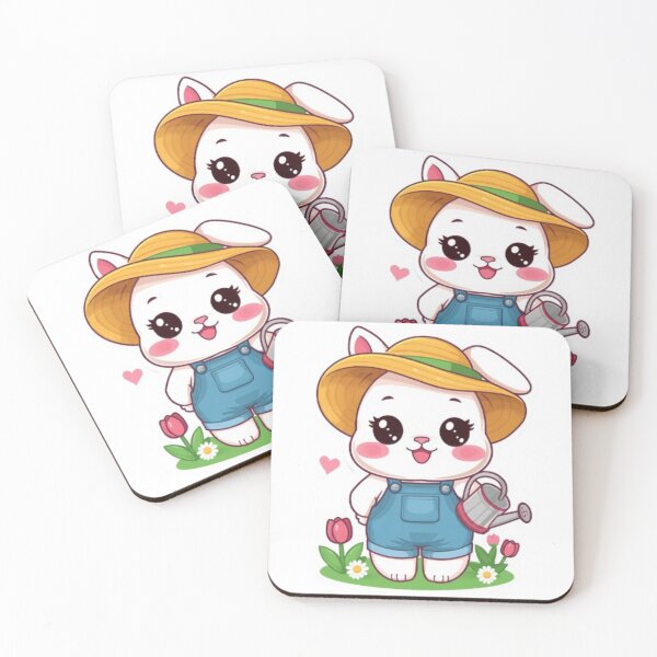 Item preview, Kawaii Garden Bunny Sticker | Cute Chibi Rabbit Gift designed and sold by Stylestickers55.