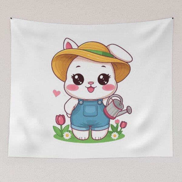 Item preview, Kawaii Garden Bunny Sticker | Cute Chibi Rabbit Gift designed and sold by Stylestickers55.