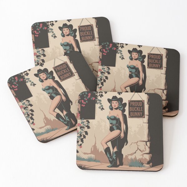 Item preview, Proud Buckle Bunny Retro Pin-Up Cowgirl | Western Rodeo Girl designed and sold by Redjakkal.