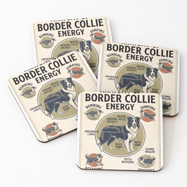 Item preview, Anatomy of Border Collie Energy Vintage Retro Dog Lover Design designed and sold by urbinet.