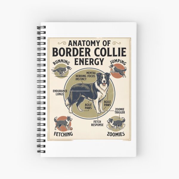 Item preview, Anatomy of Border Collie Energy Vintage Retro Dog Lover Design designed and sold by urbinet.