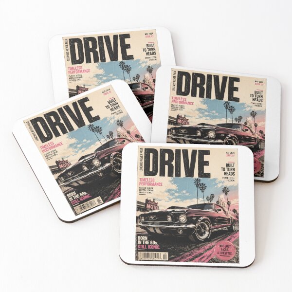 Item preview, DRIVE Magazine | Vintage Muscle Car Cover | Retro Automotive Pop Art designed and sold by JA-1994.