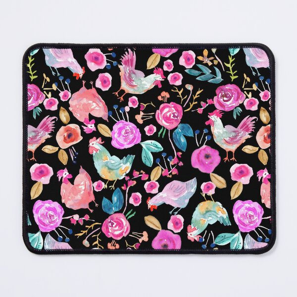 Item preview, Playful Loose Colofrul Watercolor Chickens Hens &Flowers in Folk Art Style designed and sold by aneladesigns.
