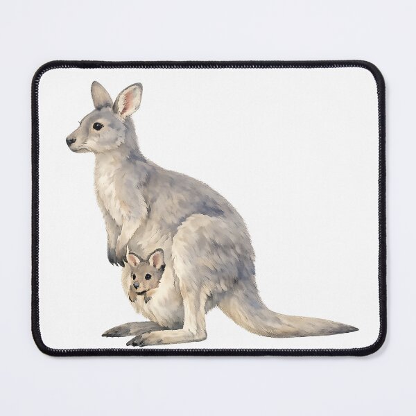 Item preview, Eastern Grey Kangaroo and Joey — Watercolour designed and sold by Jaruart.
