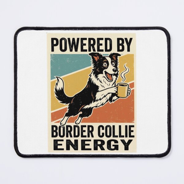 Item preview, Powered by Border Collie Energy Funny Vintage Coffee Dog Design designed and sold by urbinet.