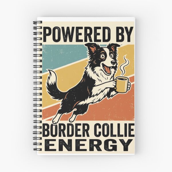 Item preview, Powered by Border Collie Energy Funny Vintage Coffee Dog Design designed and sold by urbinet.