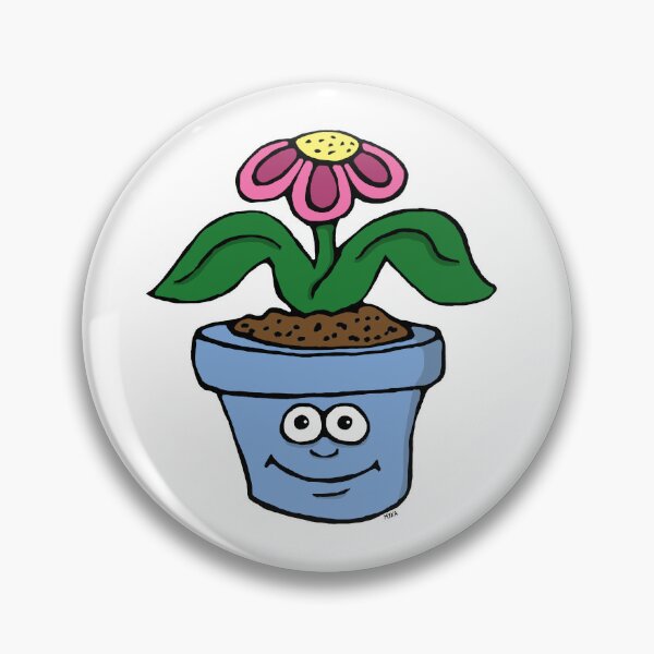Item preview, Cute Happy Flower Pot Cartoon | Quirky Living Plant Pot Sticker designed and sold by MyxaART.