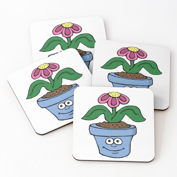 Item preview, Cute Happy Flower Pot Cartoon | Quirky Living Plant Pot Sticker designed and sold by MyxaART.