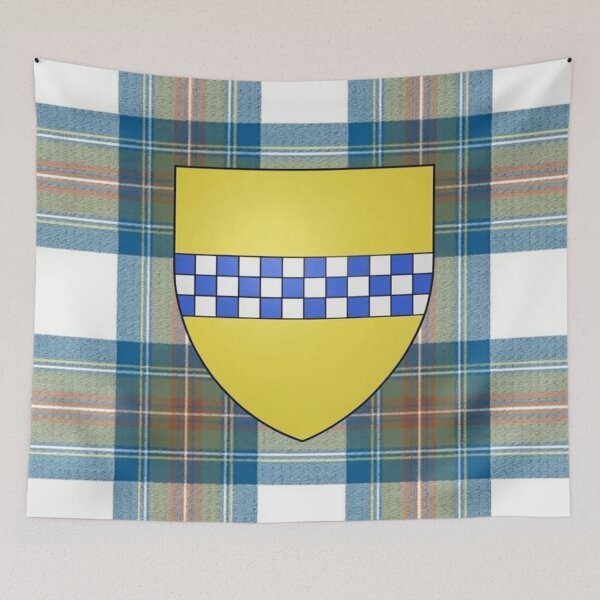 Item preview, Stewart High Steward of Scotland Arms and Muted Blue Tartan designed and sold by Kirrindy Designs.