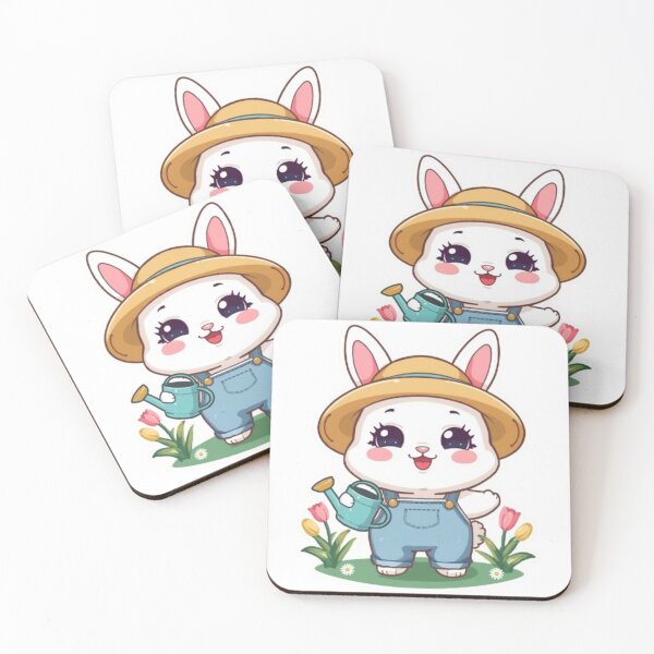 Item preview, Cute Bunny Gardening | Kawaii Rabbit Sticker designed and sold by Stylestickers55.