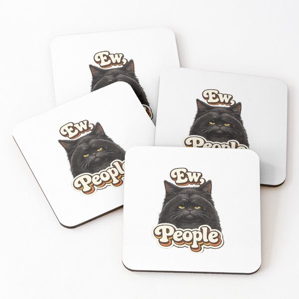 Item preview, Ew People Black Cat Funny Introvert Cat Meme designed and sold by Salwastore.