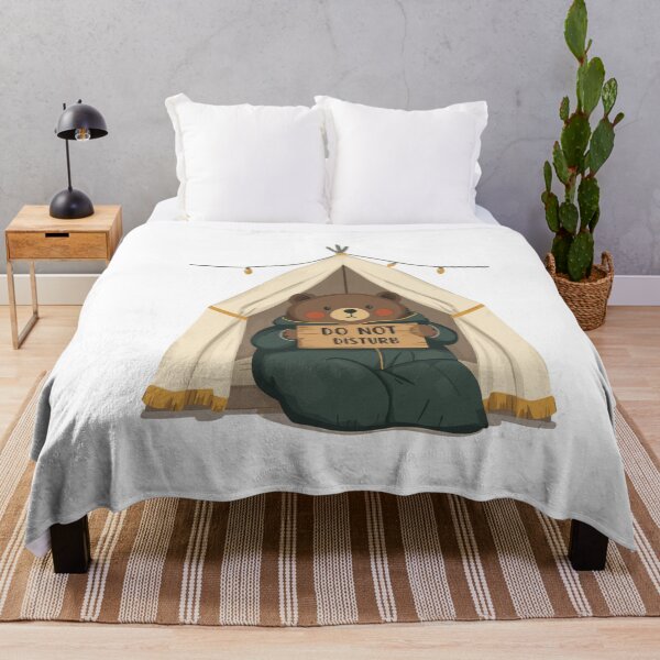 Item preview, Introvert Camping Bear – Do Not Disturb Hibernating Funny Tent Sleeping Bag Design for Introverts & Nature Lovers designed and sold by AbderraimArt.