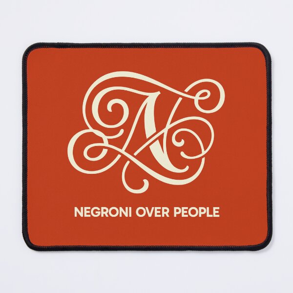 Item preview, Negroni Over People Elegant Monogram Letter N Minimalist Aperitivo Design designed and sold by Cozy-Old-Pub.