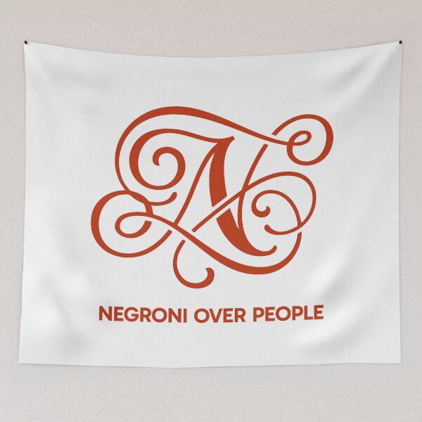 Item preview, Negroni Over People Elegant Monogram Letter N Minimalist Aperitivo Design designed and sold by Cozy-Old-Pub.