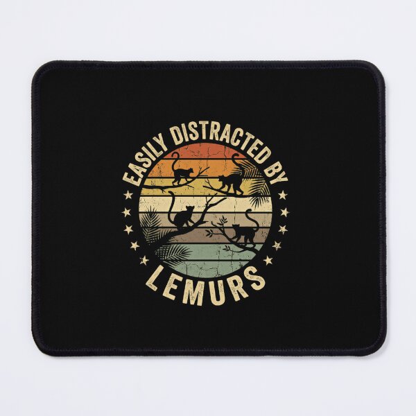 Item preview, Easily Distracted By Lemurs Primate Wildlife Animal Lover designed and sold by RetroMini2026.