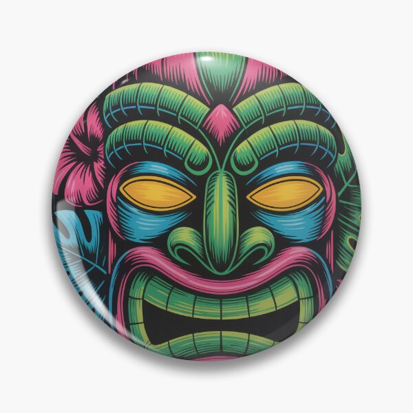 Item preview, Neon Tiki Bar Wall Art – Retro Glow Tropical Totem Maximalist Hawaiian Cocktail Decor designed and sold by Tamas Das.