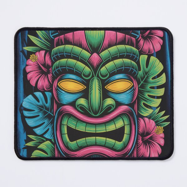 Item preview, Neon Tiki Bar Wall Art – Retro Glow Tropical Totem Maximalist Hawaiian Cocktail Decor designed and sold by Tamas Das.