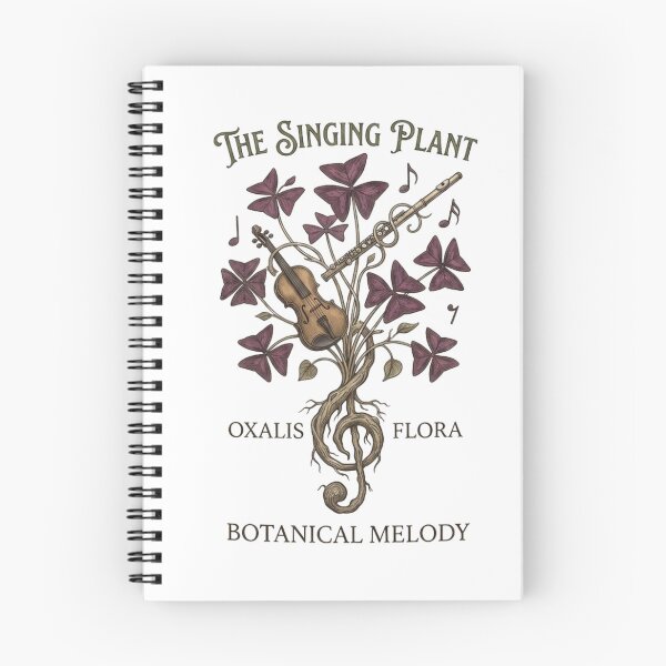 Item preview, The Singing Plant botanical melody T-shirt | Oxalis Flora guitar treble clef design designed and sold by SONOONDESIGN.