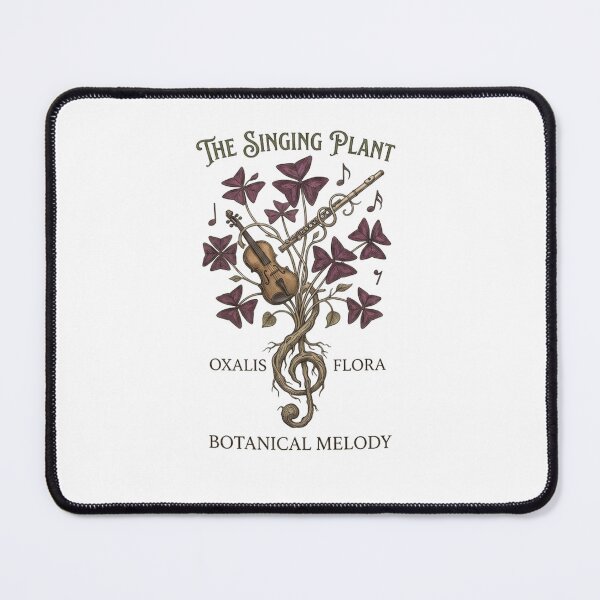 Item preview, The Singing Plant botanical melody T-shirt | Oxalis Flora guitar treble clef design designed and sold by SONOONDESIGN.