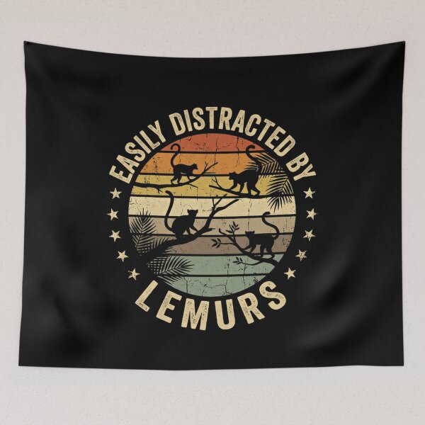 Item preview, Easily Distracted By Lemurs Primate Animal Lover Wildlife Enthusiast designed and sold by RetroMini2026.