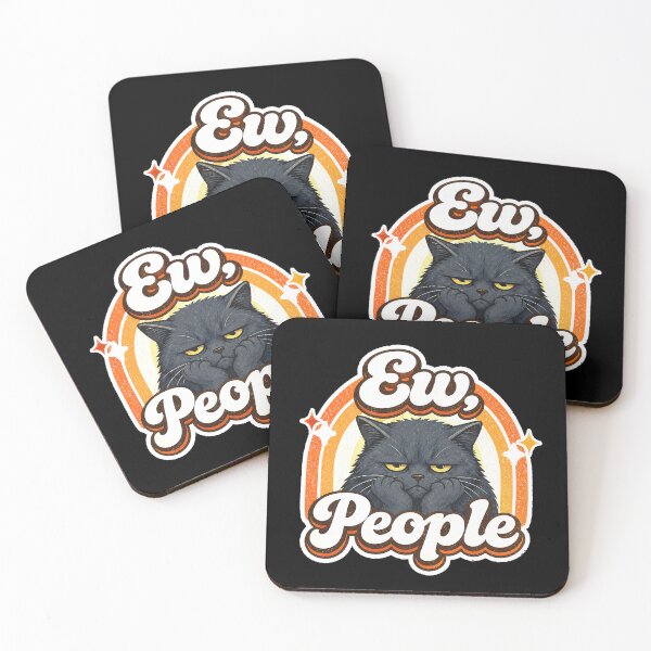 Item preview, Ew People Black Cat Funny Introvert Cat Meme designed and sold by Salwastore.